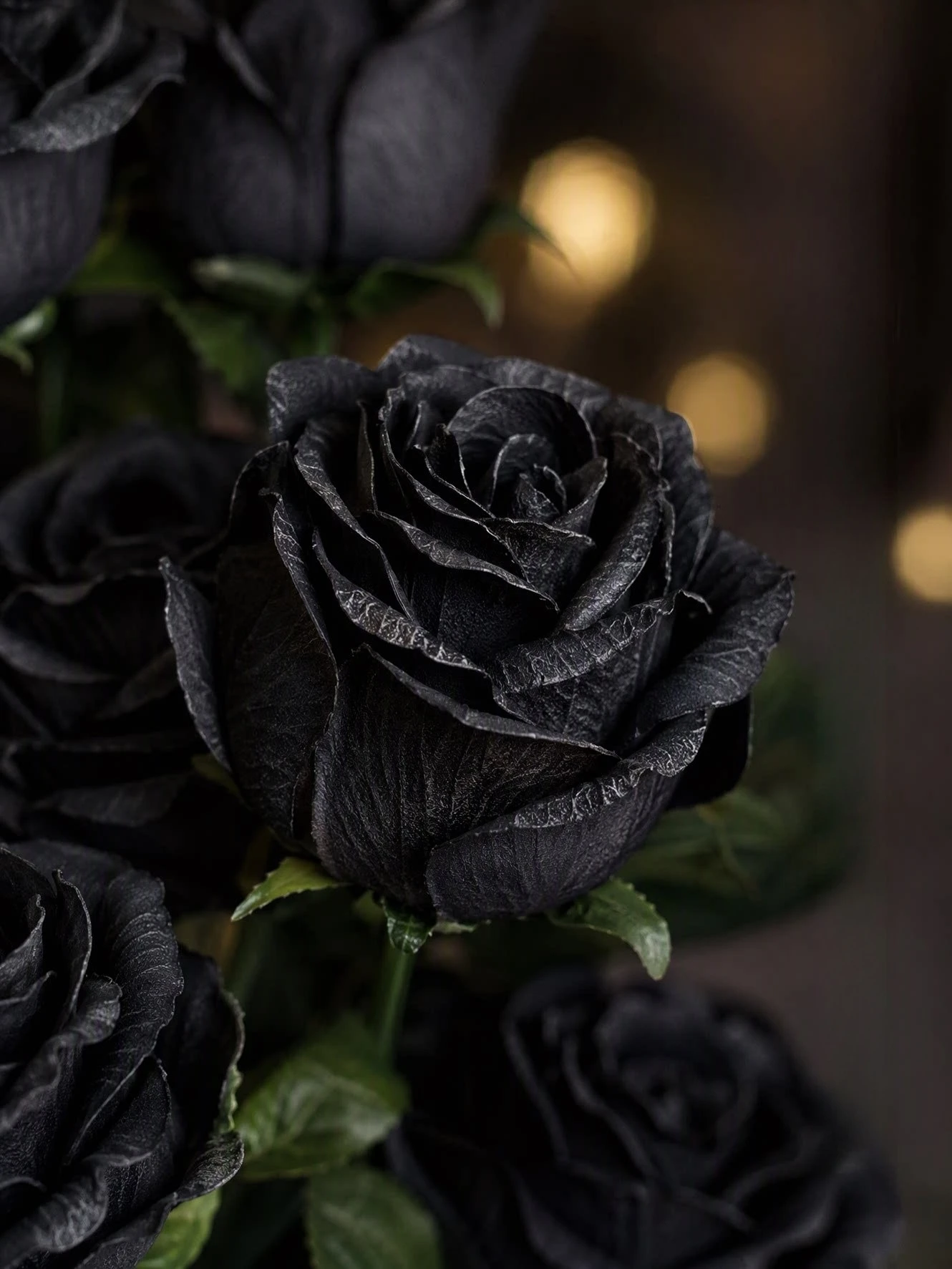 20/30 Stück Halloween-Dekoration, gotische schwarze und rote Rosen, Samt, künstliche Blumen, Fotografie, Atmosphäre, künstliche Rosenblüten – Detail 5