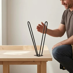 Soporte patas de mesa horquilla con orificios preperforados