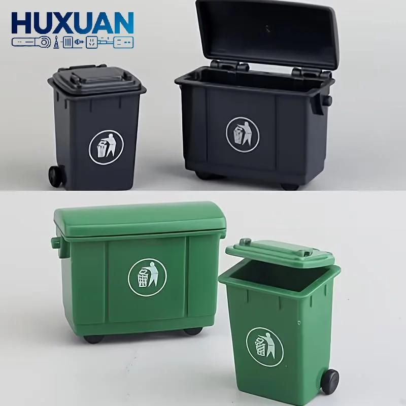 2/4Pcs Mini Desktop Trash Container Portable Compact Storage Bin for Bedroom Vanity Travel Desk Decor Dollhouse Ornament