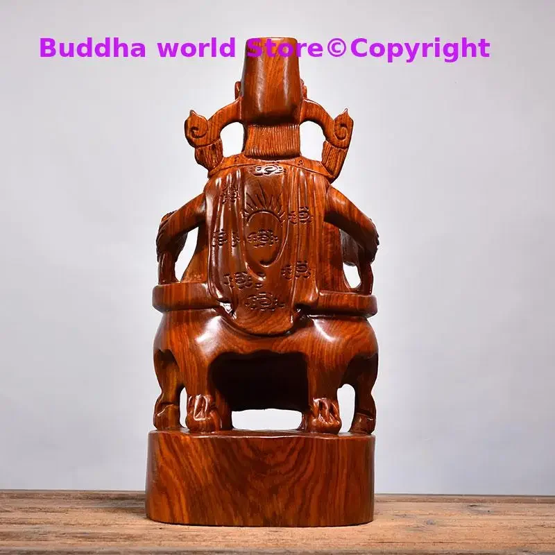 large Asia HOME company shop Worship wood carving God of wealth Buddha statue bring money GOOD luck CAI SHEN Rosewood statue A2