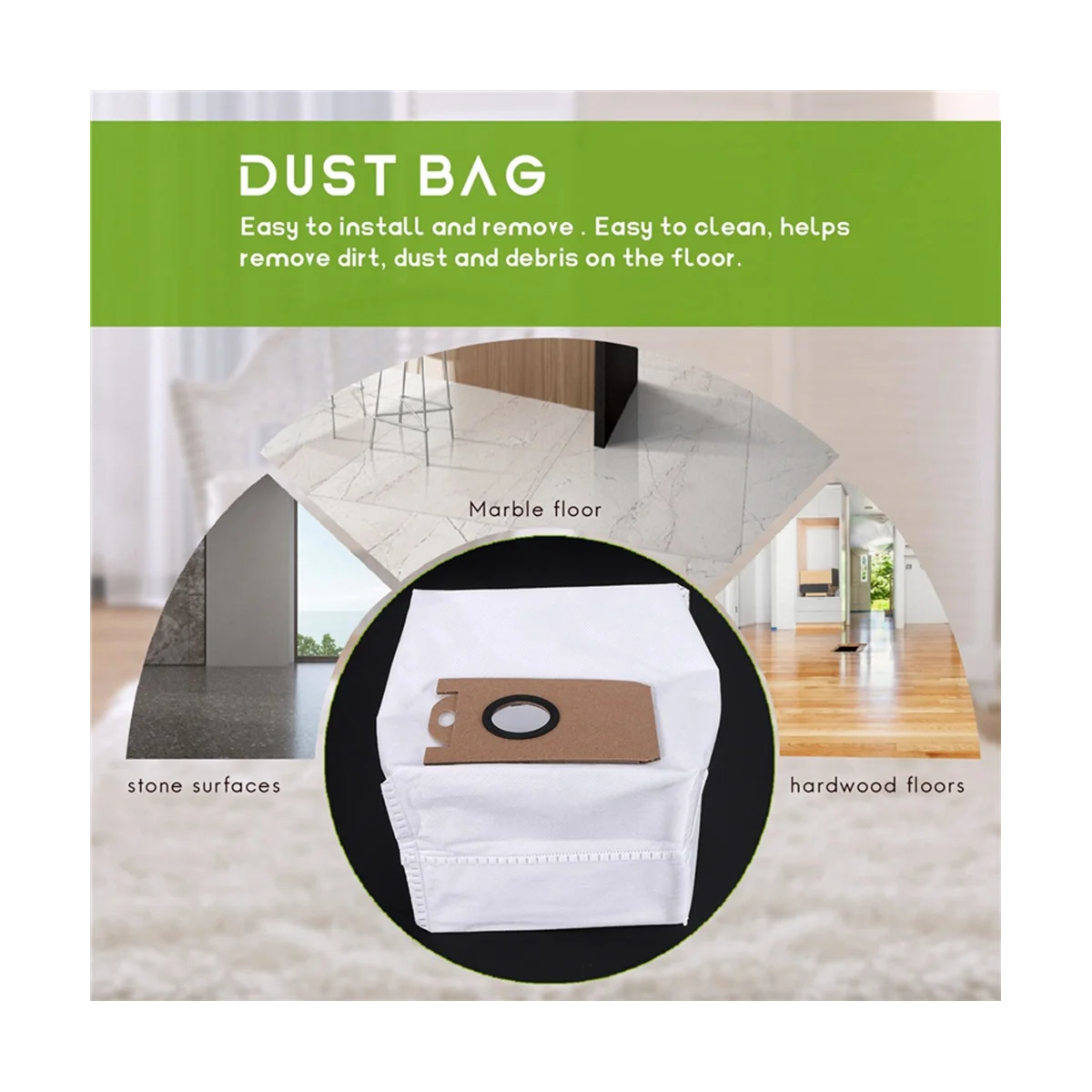 16 قطعة أكياس الغبار لاستبدال V980MAX V980PLUS جهاز آلي لتنظيف الأتربة كيس الغبار-ABLM #6