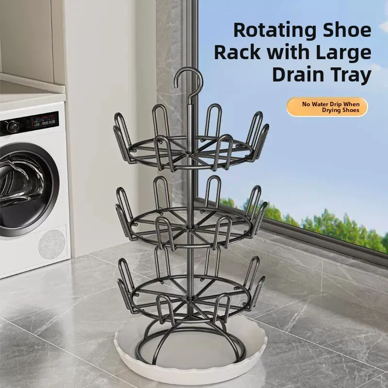 

Rotatable oe Ra Balcony Home Use Multi-layer Storage elf Hook Draining Sandal Special Drng oes Multi-functional Tool