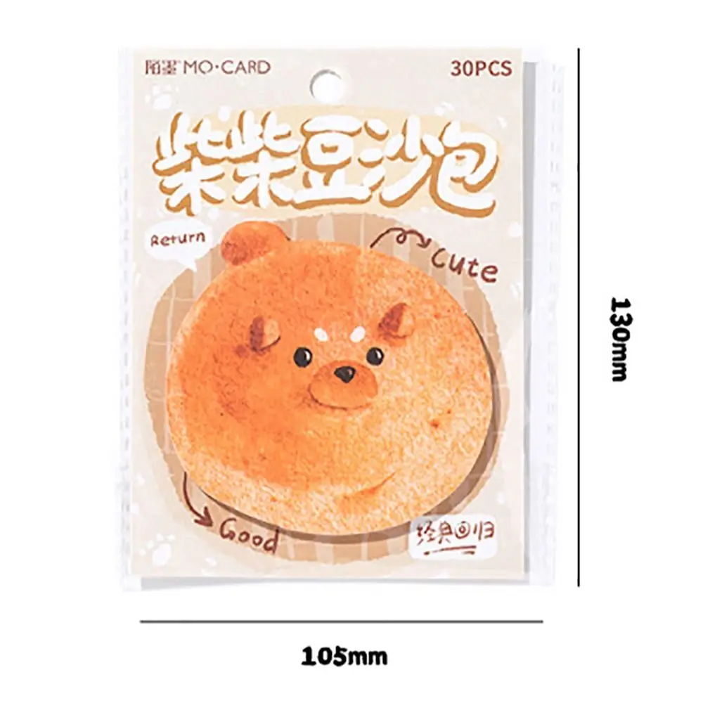 30 ورقة ورقة الحيوان الخبز نخب مثبت ملاحظة منصات ذاتية اللصق القرطاسية المدرسية مذكرة المفكرة نخب لزجة