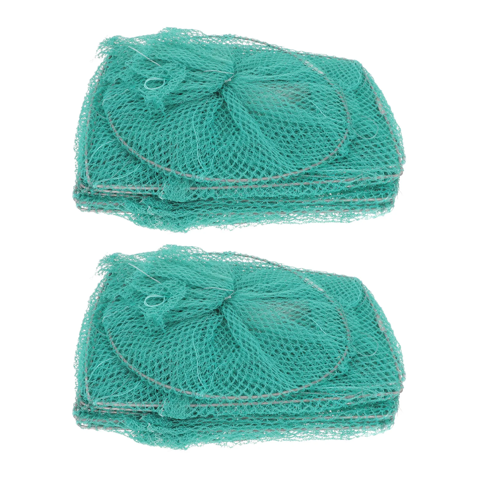 

2pcs Premium Nylon Iron Net Foldable Portable Crab Shrimp Lobster Bait Bag Multi-Function Mesh Cage Crayfish Fish Cage Mesh