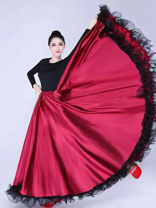 Women Gypsy Swing Skirt Chorus Stage Performance Spain Bullfighting Big Dance Costumes Flamenco Skirts Spanish Clothes