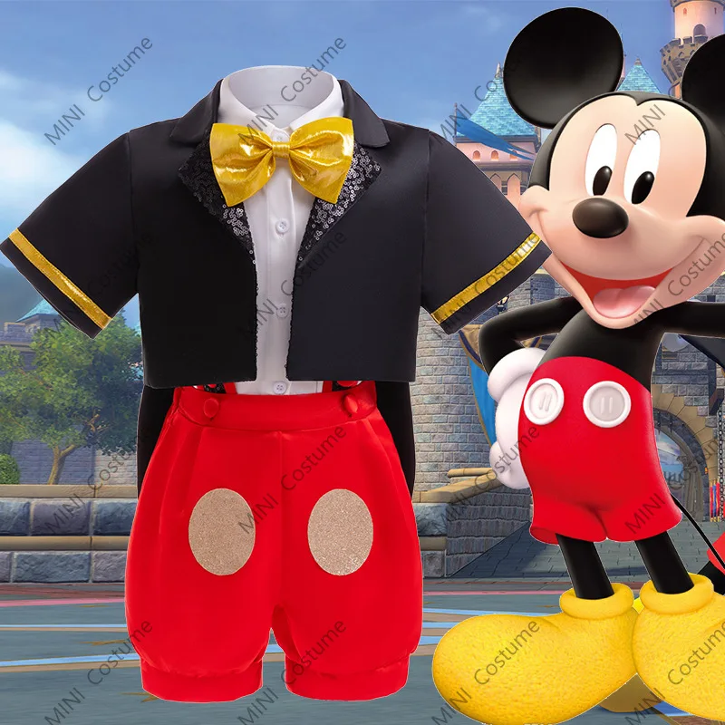 Disney Mickey Mouse przebranie na karnawał Kid Halloween występ na scenie formalny zestaw dla dzieci 1-8 lat prezent urodzinowy dla dziecka