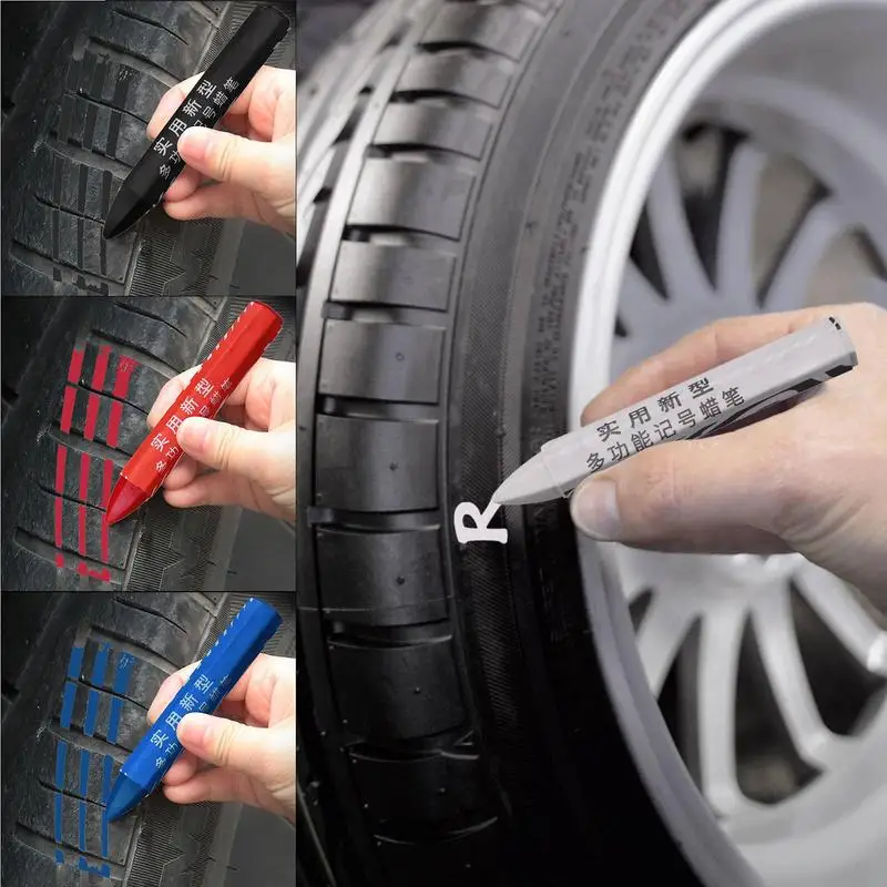 

Tire Crayon Markers Waterproof Multipurpose Marking Crayons Fade Resistant Tire Crayons Portable Tire Repair Marking Crayons