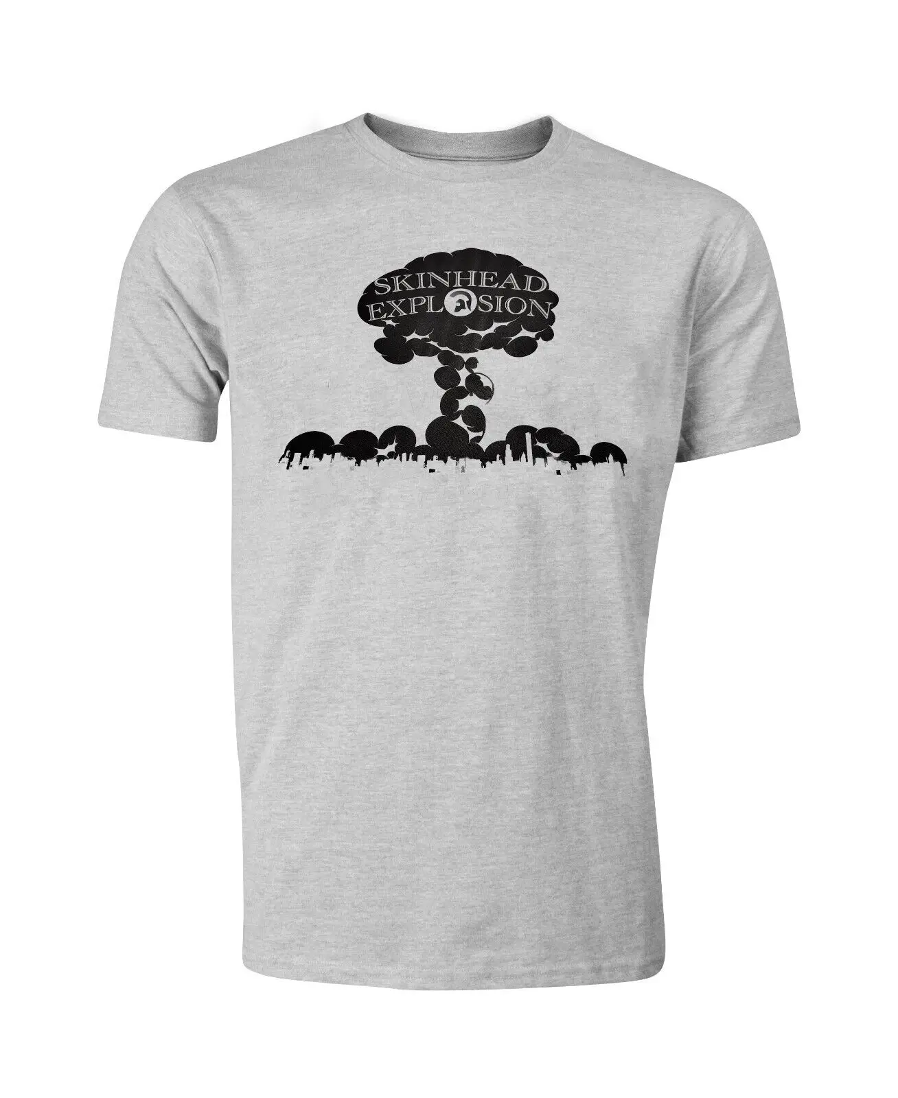 Skinhead Explosion Marl Grey T Shirt Trojan Mod Ska Hand S 2XL