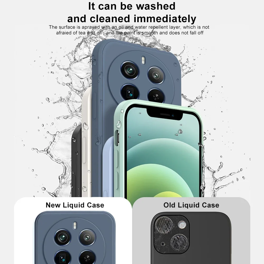 For Realme 12 Pro Plus Case Square Liquid Silicone Back Soft Cover For Realme 12 Realme12 Pro 12Pro Plus Shockproof Phone Case