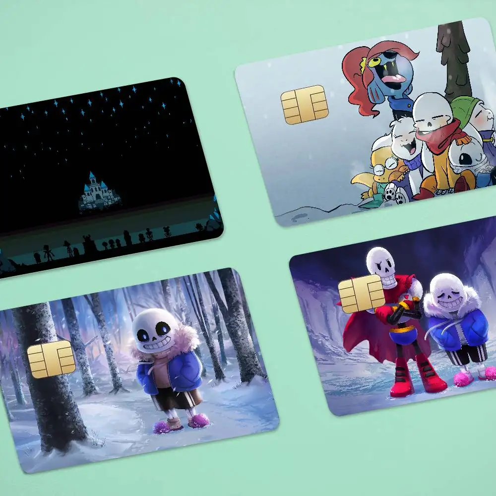 GAME Undertale Anime Front Cover Film Sticker Skin For Credit Debit Card Small Large Chip 1 Set Of 4 Pcs