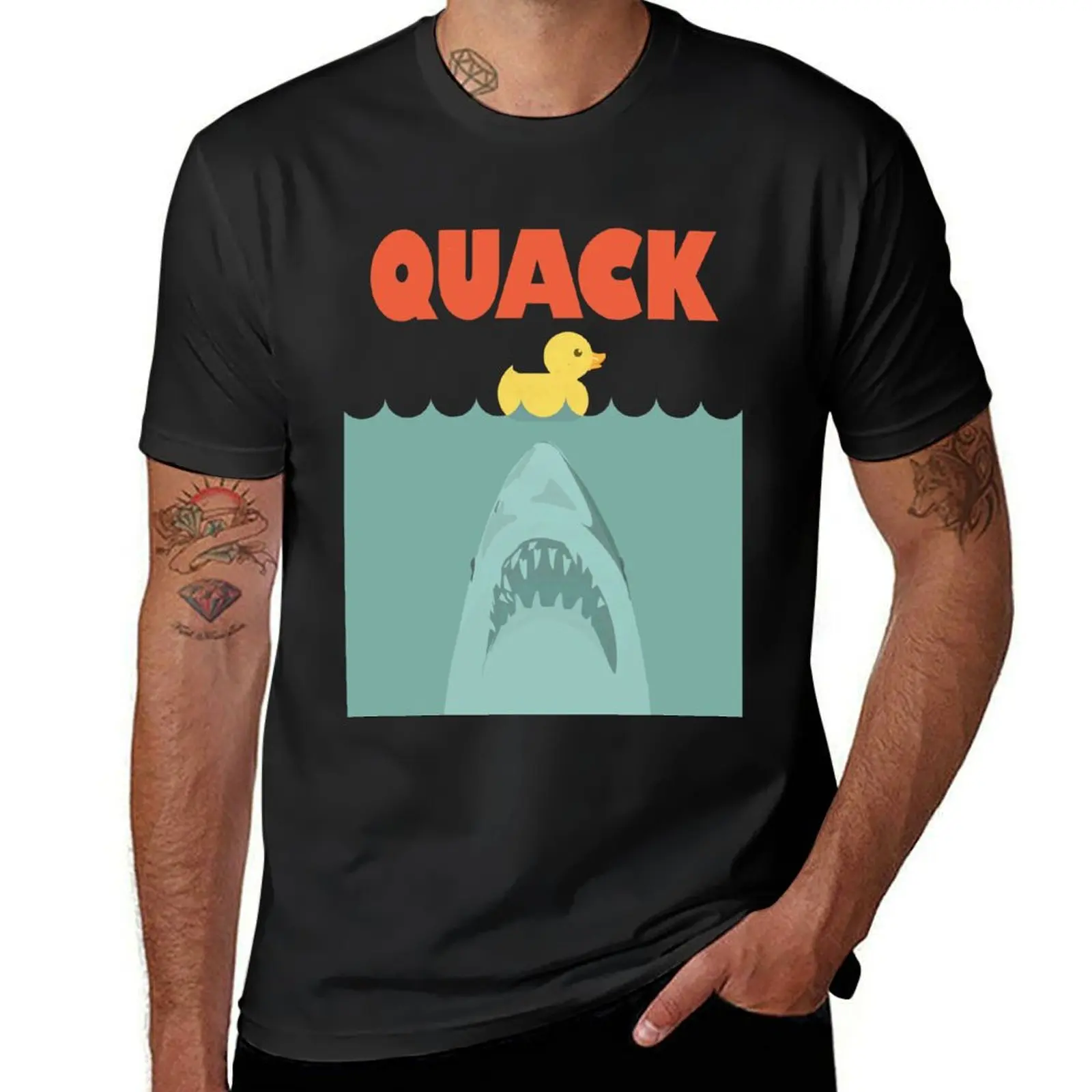 

Jaws Rubber Duck 'Quack' T-Shirt quick-drying shirts graphic tees boys animal print blanks mens cotton t shirts