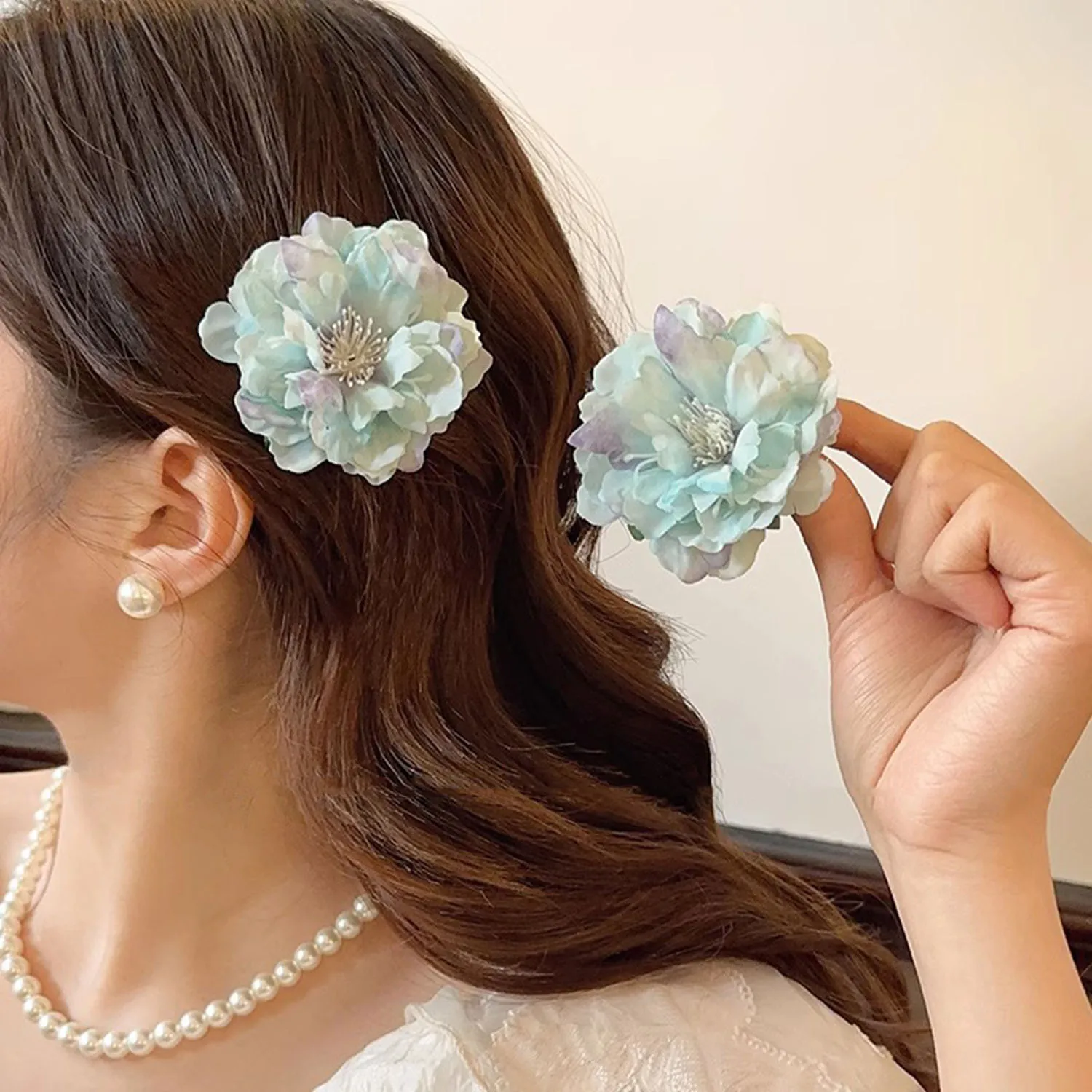 1 PC Flower Hairpin Headdress Hair Accessories For Bridal Bridesmaid Wedding Party Simulated Flower Hair Clip Ornament