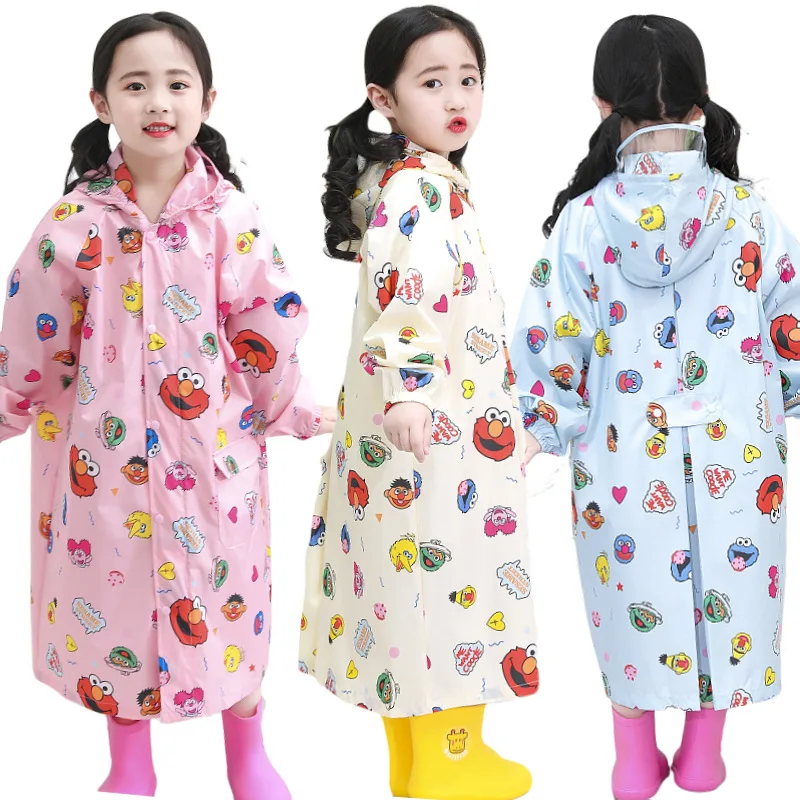 Children's Raincoat Girls' Boys' Kindergarten Primary School Baby Schoolbag Position Waterproof Environment-friendly Material