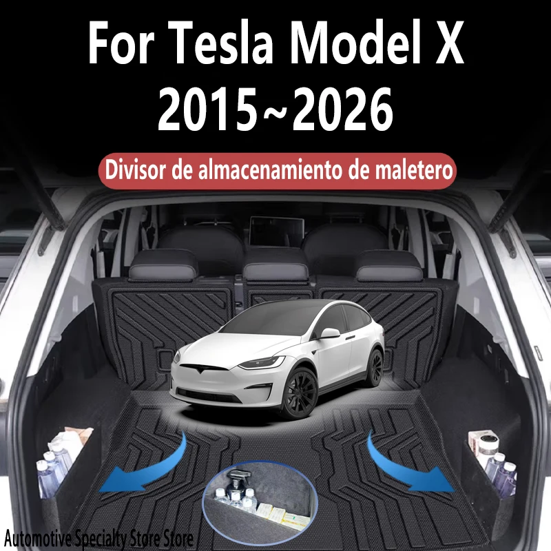 Für Tesla Modell X 2015 ~ 2026 2025 24 Multifunktions Stamm Lagerung Partition Lagerung Auto Innen Teile Organizer Auto zubehör