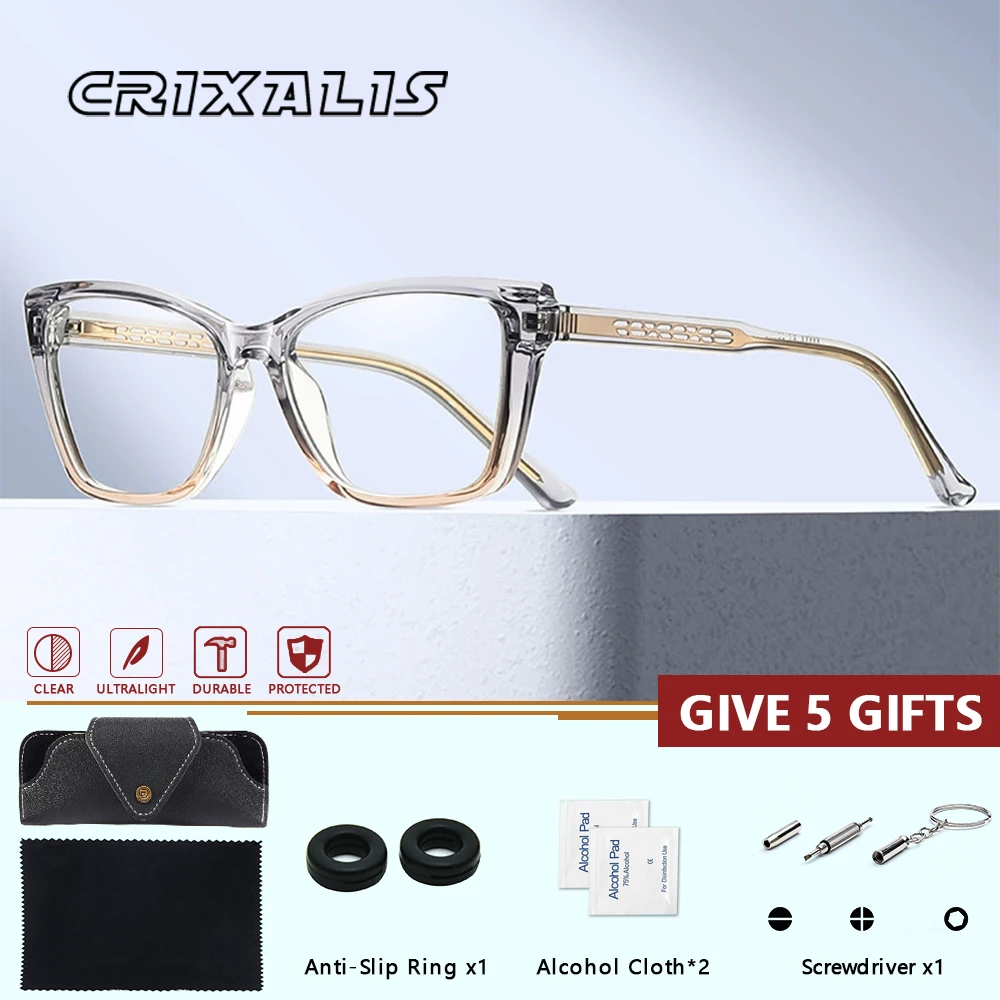 

Фотохромные очки CRIXALIS по рецепту с опциями оправы TR90, линзы с блокировкой синего света, женские очки UV400