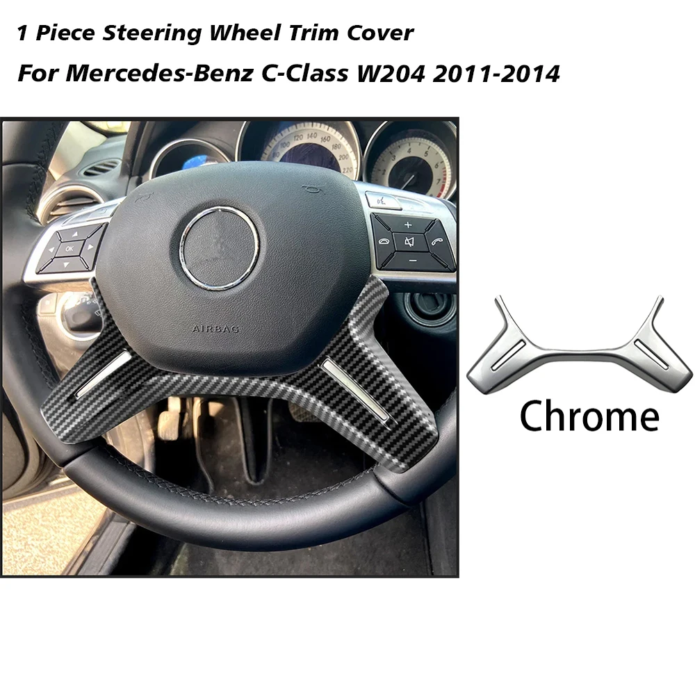 

Car Steering Wheel Cover Trim Outer Panel For Mercedes-Benz 2011 2012 2013 2014 Tape-On Adhesive Steering Wheel Trim Cover