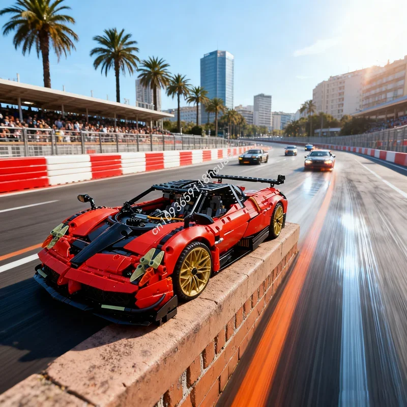 4706 Uds. MOC Pagani Huayra BC modelo técnico bloques de construcción arquitectura DIY Idea educación ladrillo regalos de navidad juguetes para niños