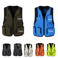 Fishing Vest Mesh Jacket Multifunctional Outdoor Photography Fishing Shoulder Multi Pocket Maintenance Worker Vest