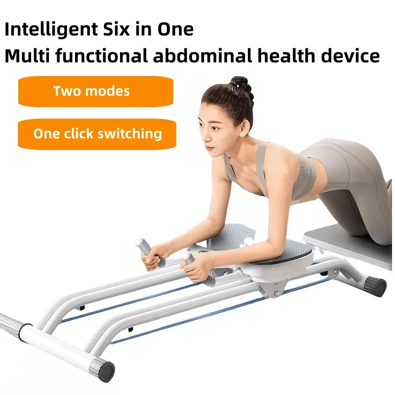 

The multi-functional abdominal trainer has an automatic rebound wheel abdominal curling and slimming Body Building Portable
