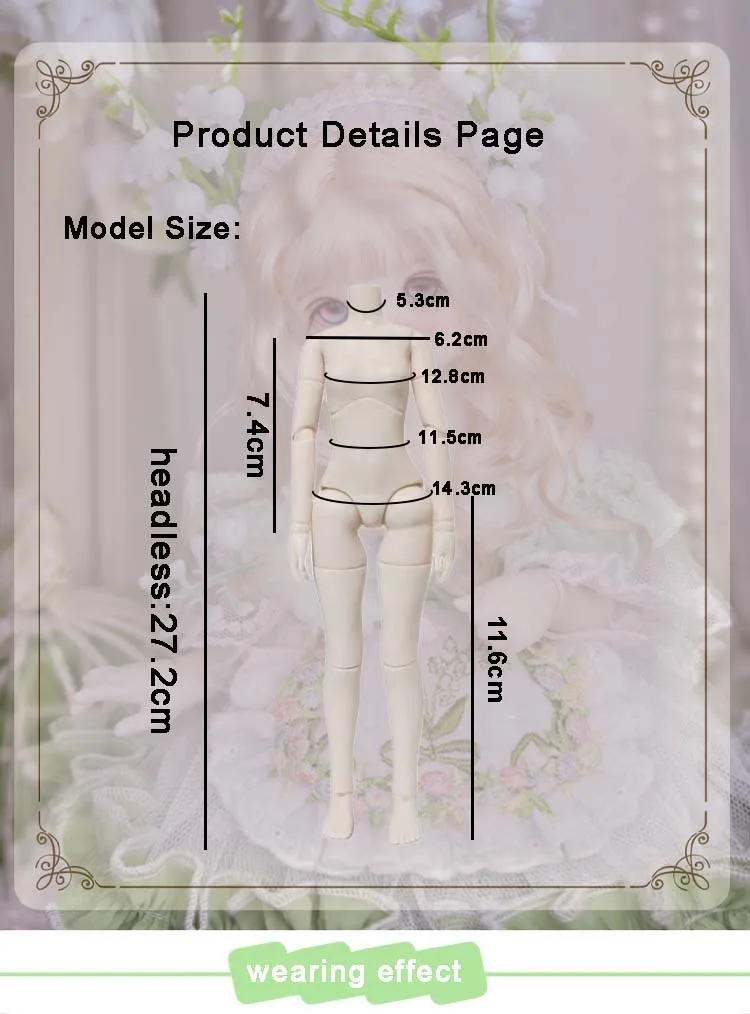 1/6 BJD Puppenkleidung Prinzessinnenkleid-Set Maiglöckchen-Blumenrock 30cm Niedliches Dienstmädchenkleid DIY Anziehpuppen-Kleidungszubehör – Detail 2