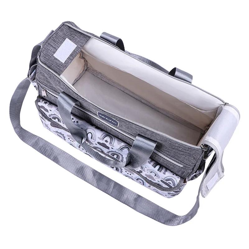 حقيبة الأم بكتف واحد ومطبوعات عصرية متينة، سعة كبيرة، حقيبة حفاضات متعددة الجيوب، حقيبة حمل محمولة خفيفة الوزن، هدايا #3