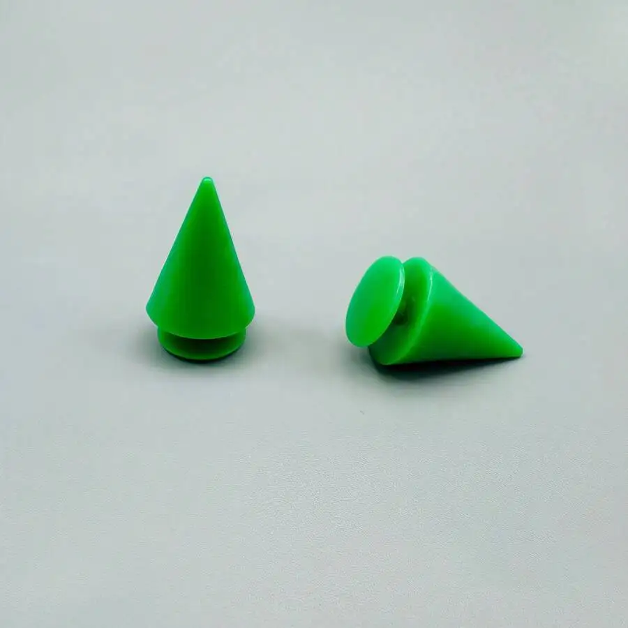 Adornos de Goma Suave Verde con Forma de Cono para Zapatos, Estilo Punk, Desmontables, Accesorios DIY para Sandalias, Zuecos y Pantuflas
