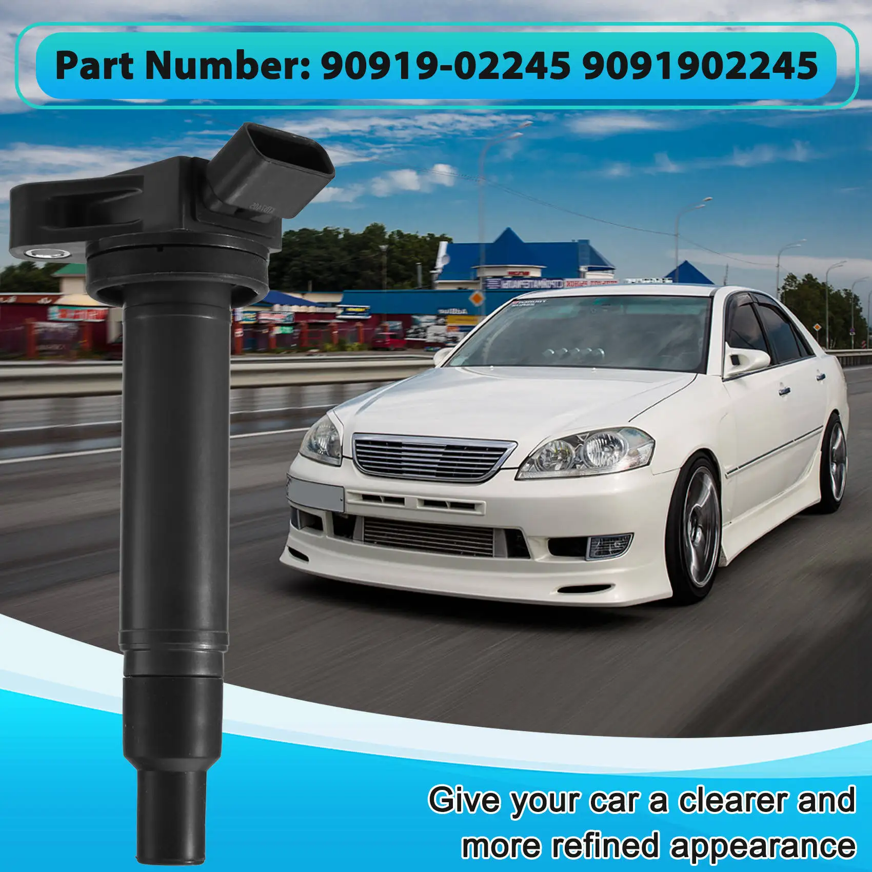 A58X-Ignition Coil 90919-02245 9091902245 For Toyota Mark 2 JZX110 JZS171 Crown 2.5L Progres Verossa Lexus GS Is LS