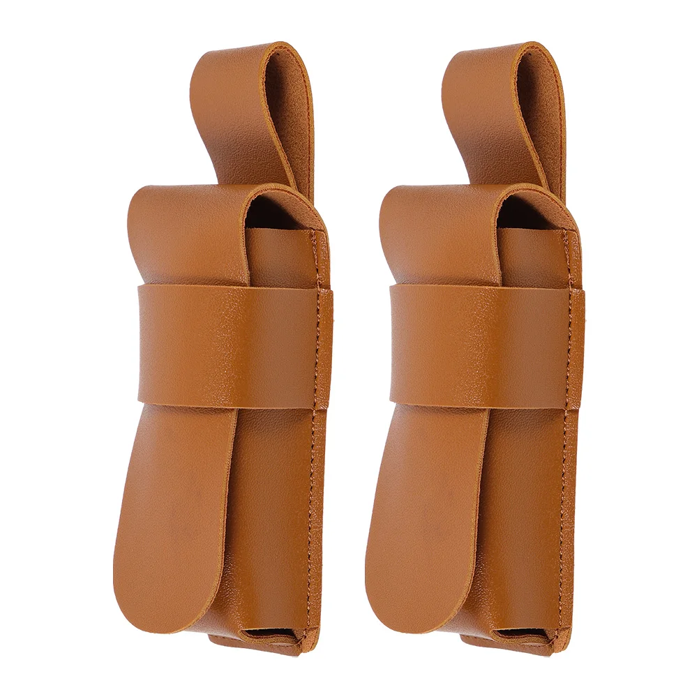 

2 Pcs Harmonica Case Musical Instrument Ornament Brown Storage Carry Bag