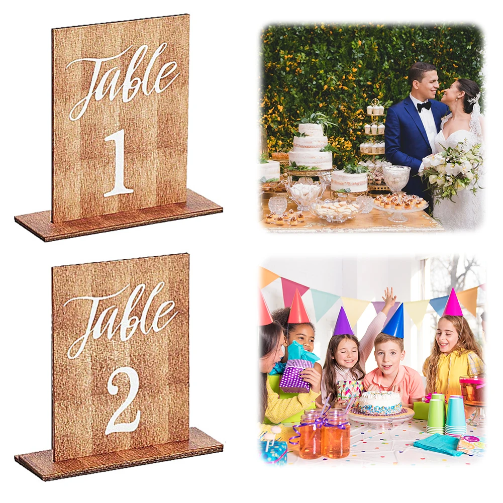

Wedding Table Numbers 1-20 with Wooden Base Wedding Centerpieces Wooden Tables Markers for Banquet Restaurant Party Decor
