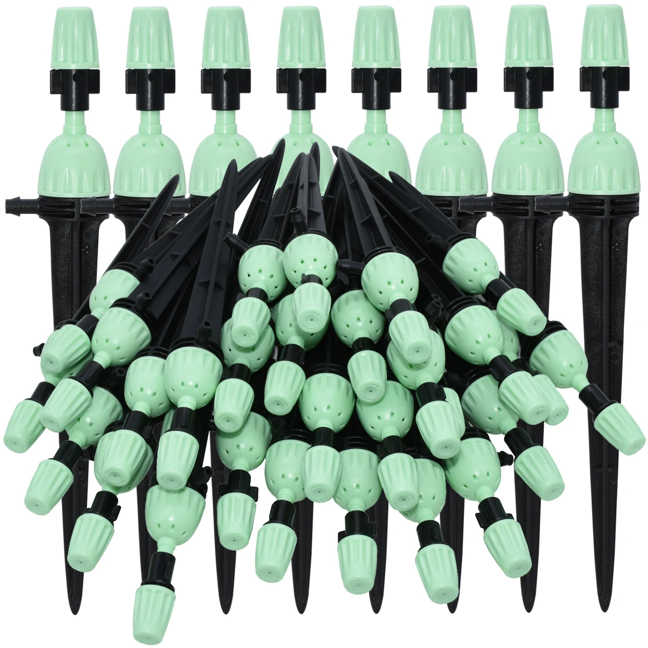 

KESLA 20-100PCS 8-Holes Garden Adjustable Sprinkers on Stake w/ Mist Nozzle Irrigation Sprinklers Spray Dripper Watering Flowers