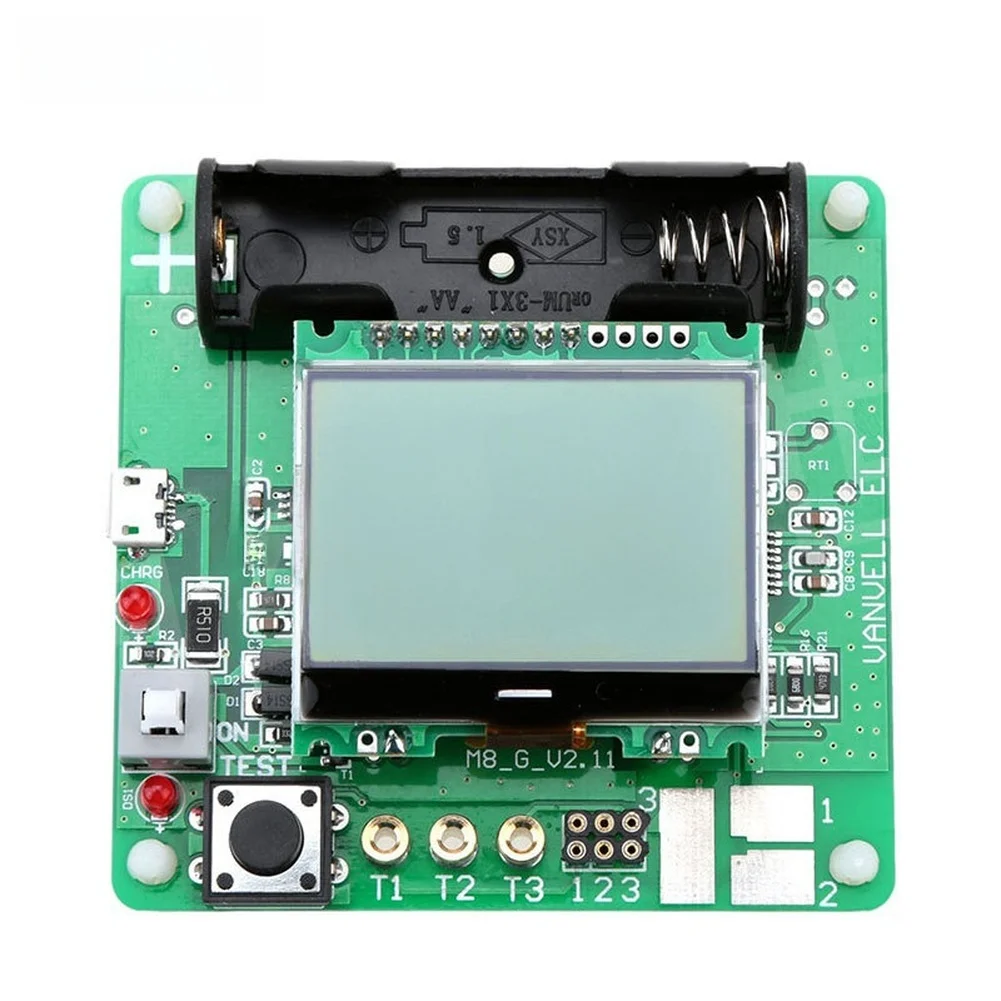 Transistor Tester Supporting MOSFET JFET Diode NPN Thyristor Capacitor Inductor Resistor Testing LCD Display USB Powered