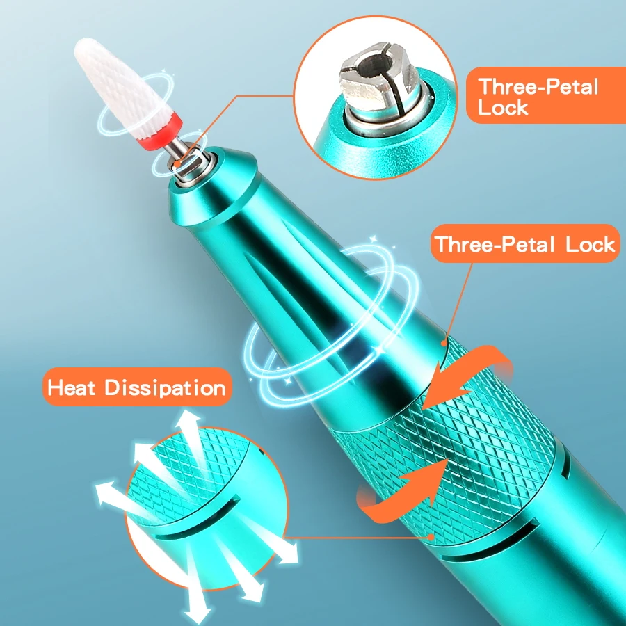High Speed Nail Drill Rechargeable Nail Salon Grade Ideal for Nail Pros and Beginners with High-Capacity Battery 4500Mah