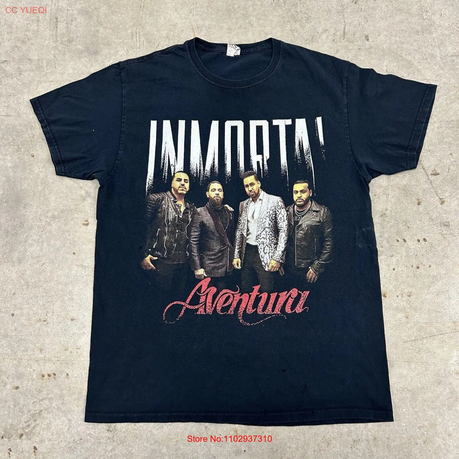 Aventura Immortal Reggeton PR концерт Мерч Черная Футболка взрослый Размер средний РЕДКИЙ Aventura Immortal Reggeton PR концерт Мерч Черная Футболка взрослый Размер средний РЕДКИЙ