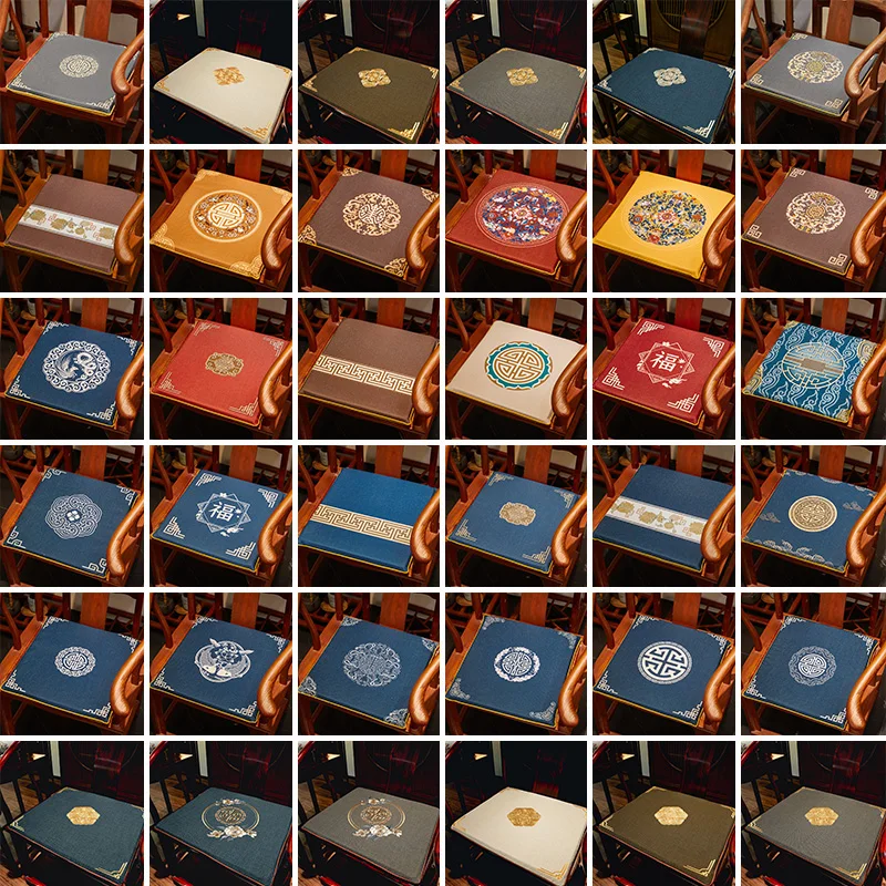 Chinese Style Solid Wood Furniture Cushion Redwood Sofa Seat Cushions Dining Chair Pads Official Chair Mat for Tea Room Home