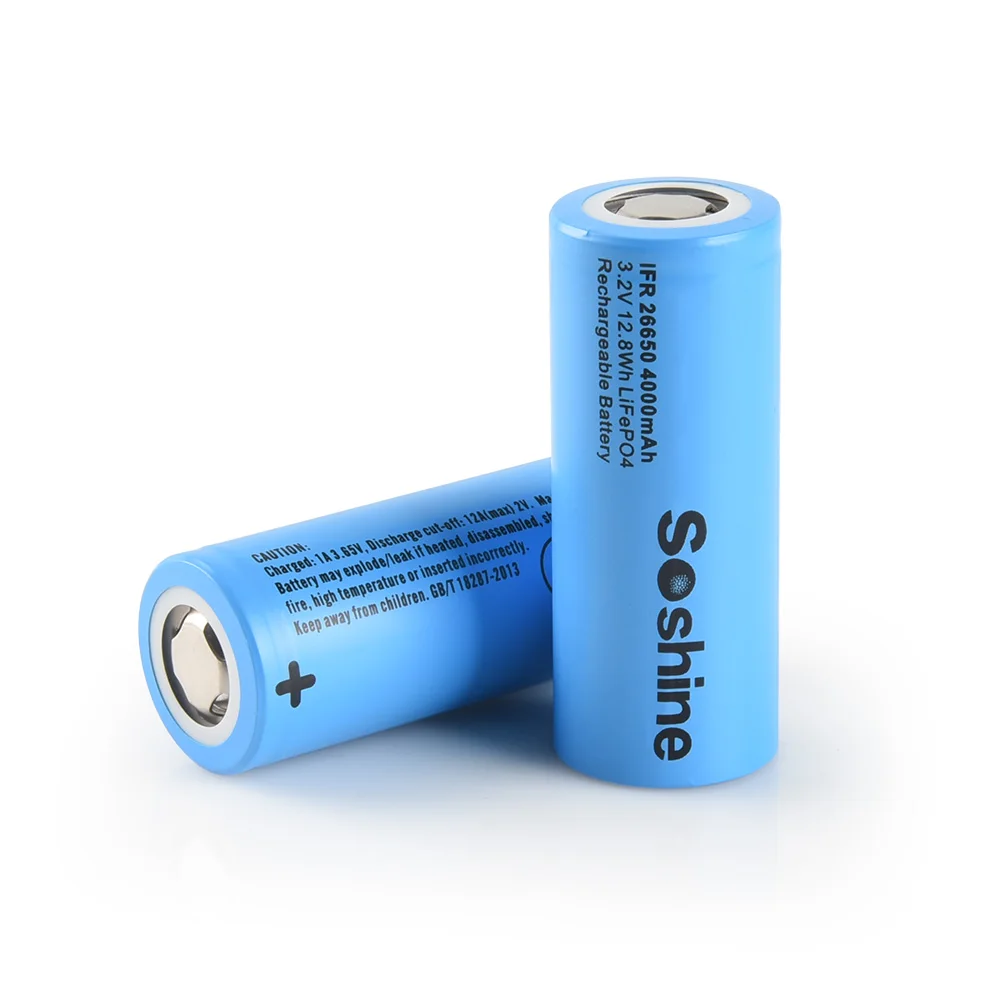 Soshine 3.2V 4000mAh LiFePO4 Battery 26650 4000mAh Rechargeable Battery for Game Controller Flashlights Healamps Emergency Light