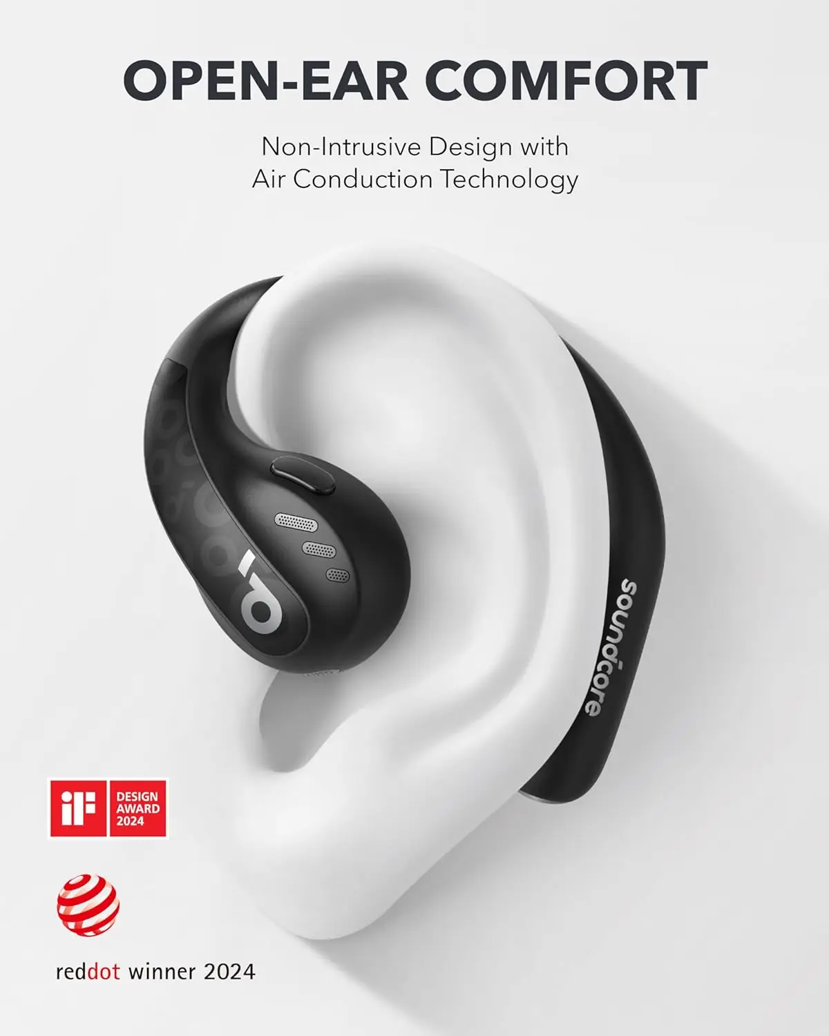 Soundcore by Anker AeroFit Pro Open-Ear Headphones Ultra Comfort Secure Fit Ergonomic Design Headphones