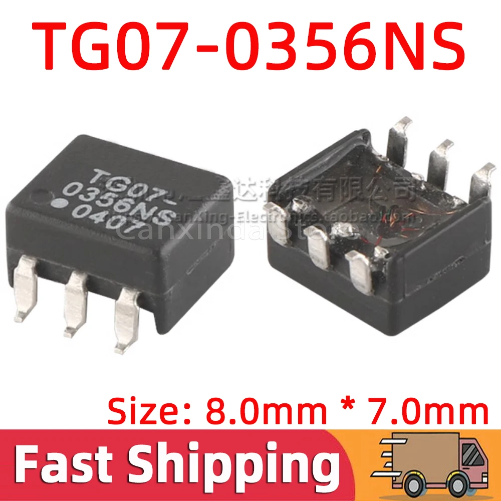 5pcs TG07-0356NS SMD High Frequency Signal Isolated Pulsing  Transformer Turns Ratio 1:2CT 35uH Isolation Tapped