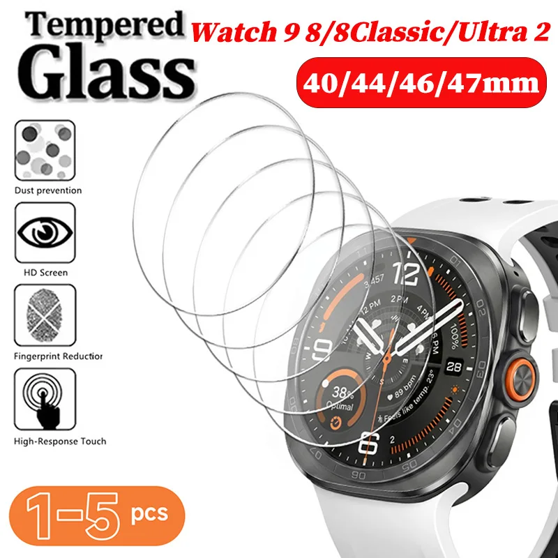 1-5 шт. закаленного стекла для Samsung Galaxy Watch 9 8 40 44 мм, 8Classic 46 мм, Ultra2 2026 47 мм, защитное стекло для экрана, ультра-HD пленка