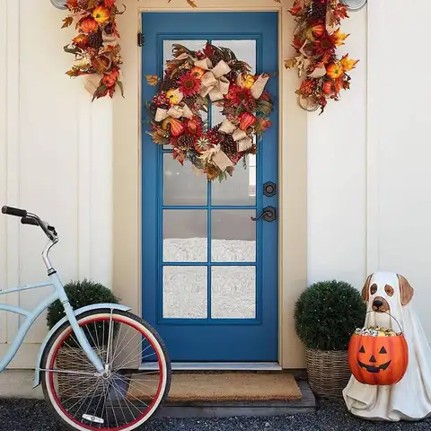 Halloween Hund Katt Ornament med Godisskål Halloween Pumpa Snackskål Ställ för Bus eller Treat Inomhus Utomhus Dekorationer 10 best sales godisbordsdekorationer - №5