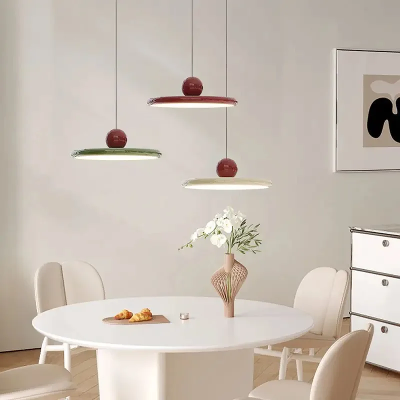 Nordic LED Pendant Light Wind Flying Saucer Lamps Living Room Bedroom Bedsides Restaurant Hotel Interior Illumination