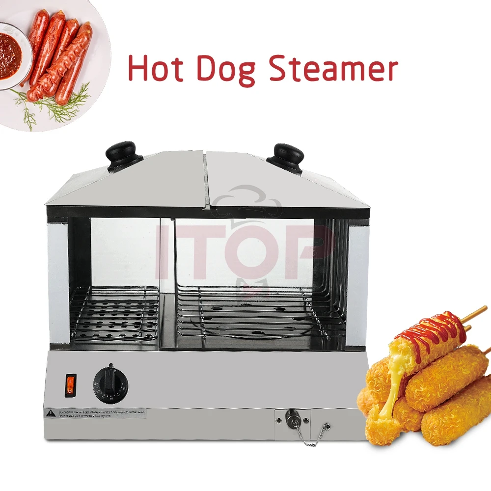Hot Dog Maker Cilinder Glazen Worst Stoomboot Broodverwarmer Keukenmachine Professionele vervaardiging Hog Dog Grill