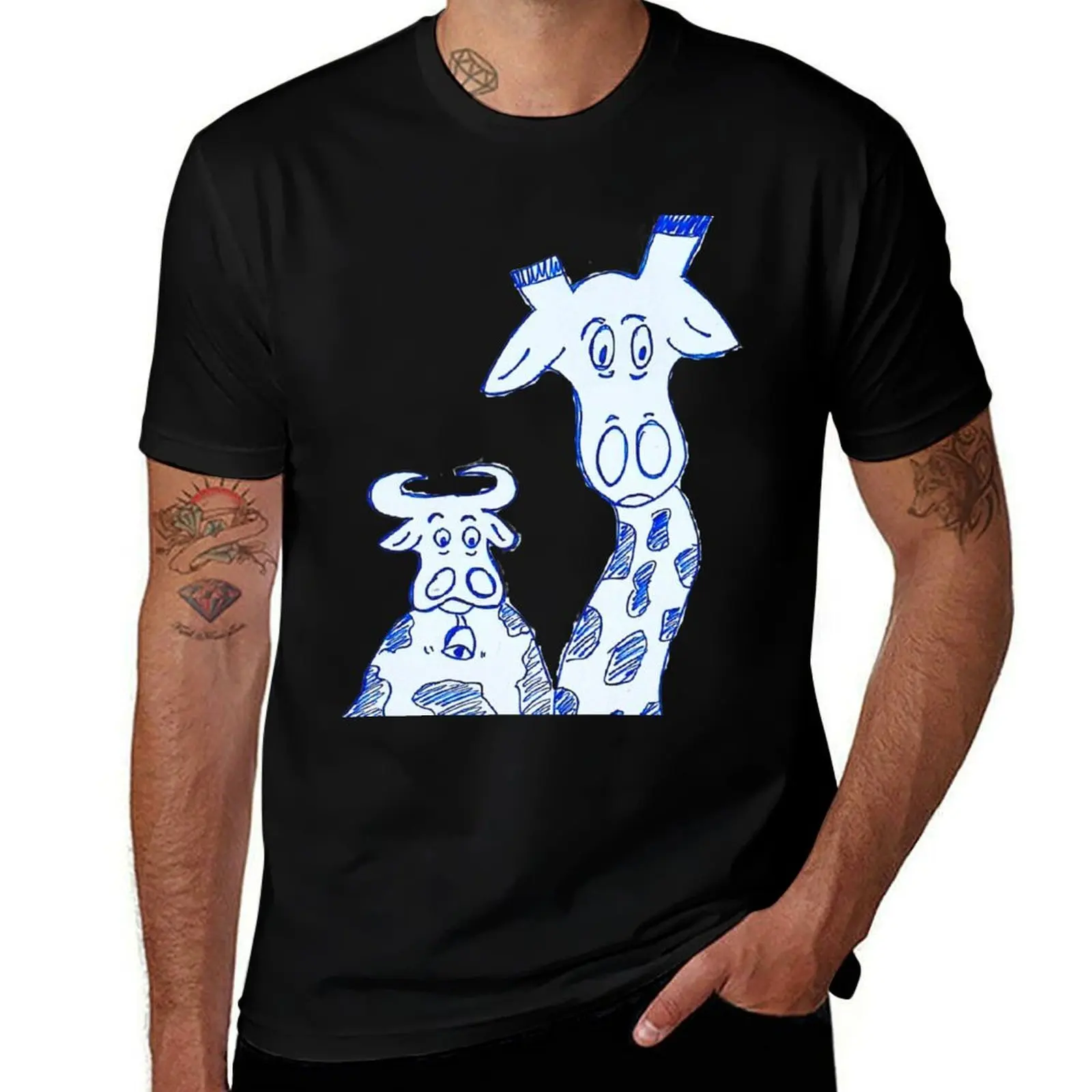 

Murray Moo & Geoff Giraffe T-Shirt man t shirts high quality luxury brand t shirt custom print t shirt man plain T-Shirt