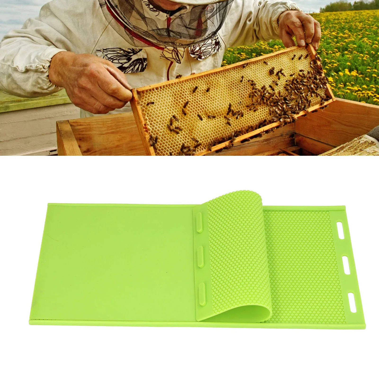 Molde de hoja de cera de abejas de silicona, 2 uds., 5,4mm, base de cera de abejas, molde de prensa, equipo de apicultor, molde de prensa de cera de abejas, molde de hoja de cera de abejas