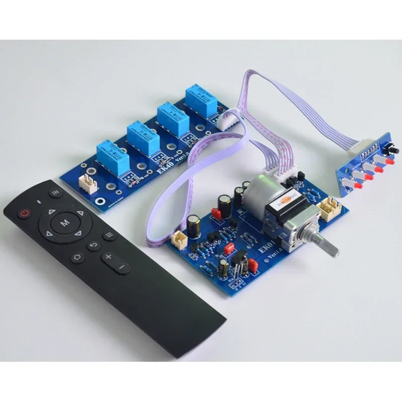 

Remote preamp volume control 4-ways Audio Input Signal Selector Switching + mute for HIFI amplifier board upgrade