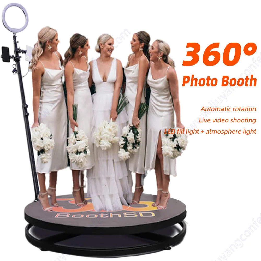 360 Photo Booth Rotating Machine Studio Prop Video Automatic Photobooth Shooting Photography Turntable Platform Display Stand FX