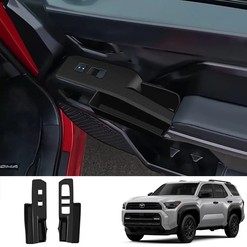 For TOYOTA 4Runner 2024 Front Door Window Button Protection Pad Storage Pocket