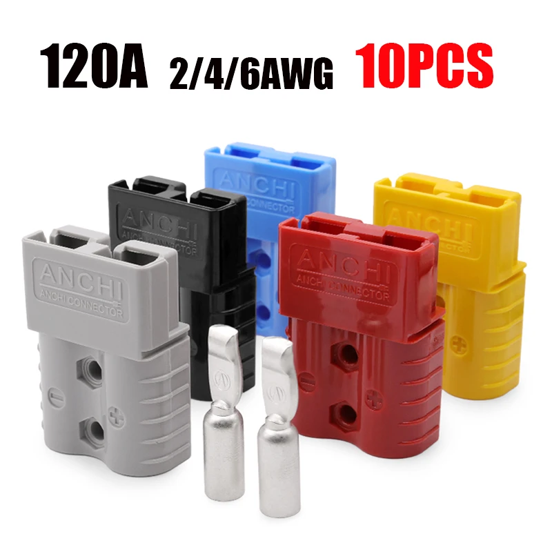 

10PCS(5Pair) 120A 600V 2 Pin Battery Connector Quick Connect/Disconnect Power Charging Plug Wire Connector