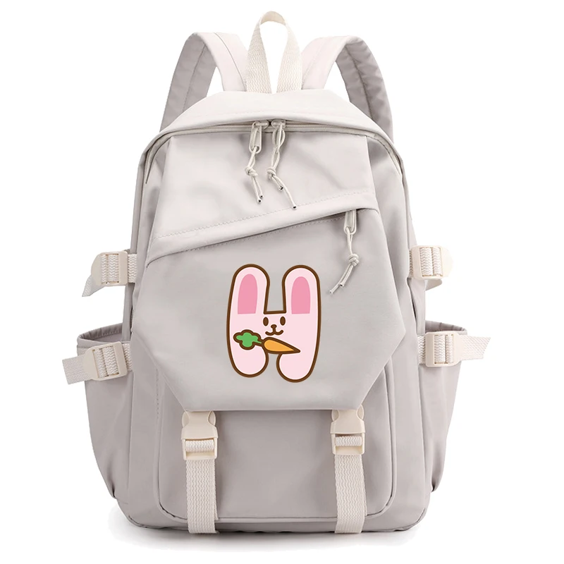 Animal 26 English Letters Backpack Student Girls School Backpack Bookbag Cosplay Canvas Children Kid Travel Bag Back To School