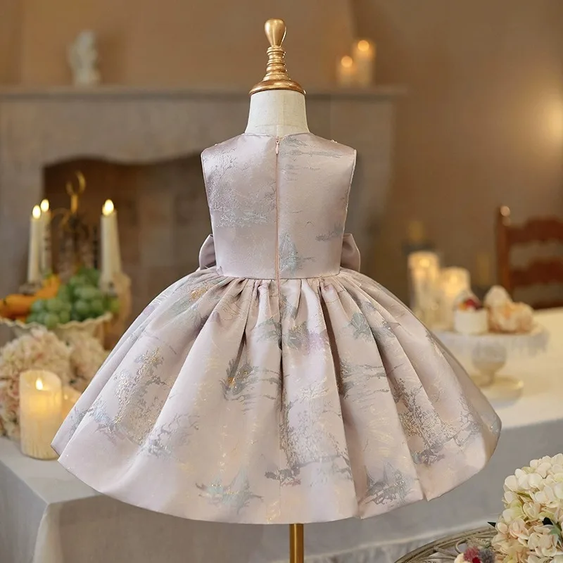 New Children's Catwalk Evening Gown Host's Performance Costume Wedding Birthday Party Flower Girls Dress A4573 Vestidos