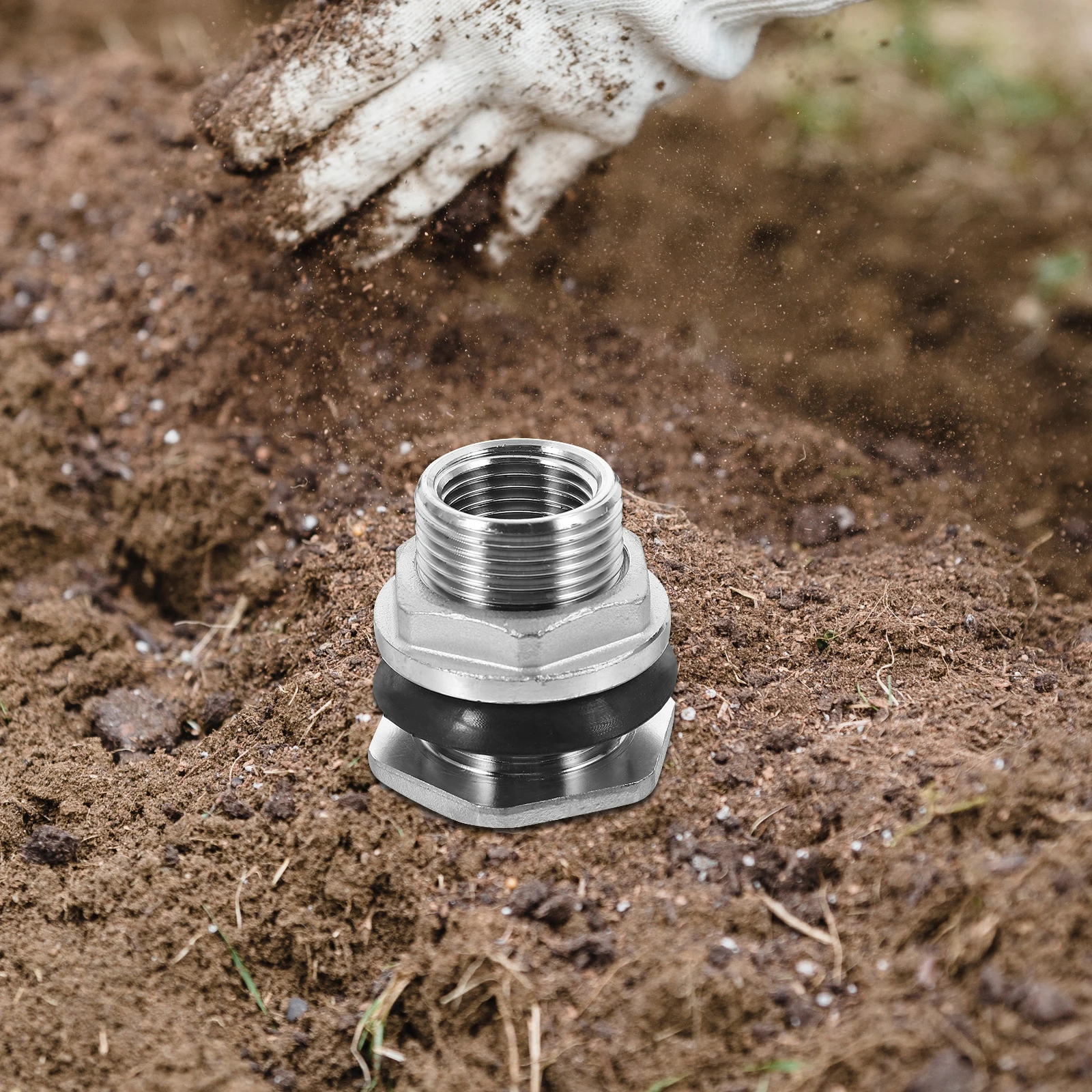 

1/2 Inch Water Tank Connector Stainless Steel Threaded Bulkhead Fitting For Garden Hose Repair Recessed Gasket No-Solder